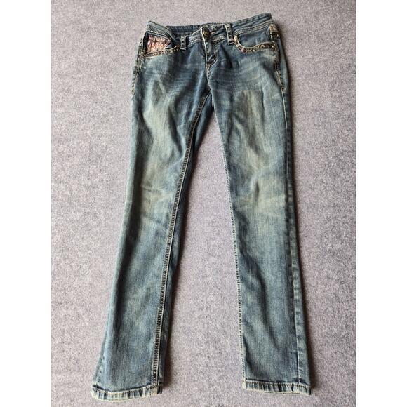 Grace in LA Denim - Grace In L.A. Women's Jeans Embellished Stretch Size 28 Low Rise Measures 30x30